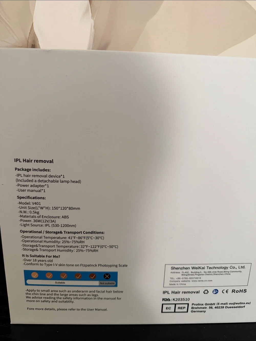 Veme V401 Laser Hair Remover